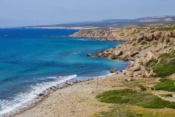 Serene View Coastline Mediterranean Sea Cyprus — Stock Photo, Image