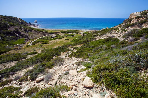 Vue Sereine Sur Littoral Mer Méditerranée Chypre — Photo