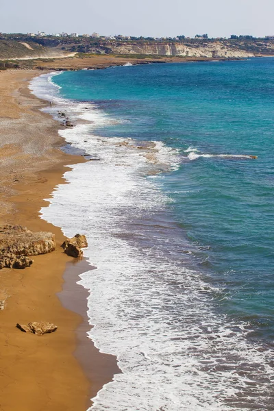 Vista Serena Della Costa Del Mar Mediterraneo Cipro — Foto Stock