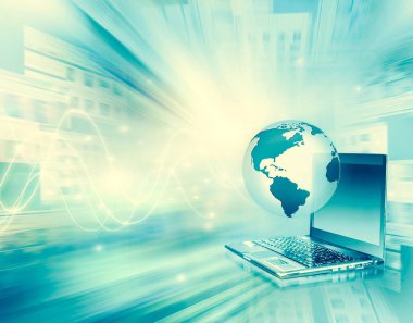 En iyi Internet kavramı küresel iş kavramları serisi. Bilgisayar hareketlilik, internet iletişimi ve bulut bilgi işlem kavramı