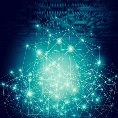 Teknolojik arka plan, küresel iş kavramı Internet. Internet bağlantısı, bilim ve teknoloji grafik tasarım soyut