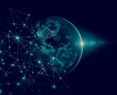 Fiziksel dünya harita illüstrasyon. Nasa tarafından döşenmiş bu görüntü unsurları