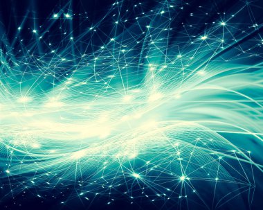 Mavi arka plan, satır güzel bükme kıvırma soyut