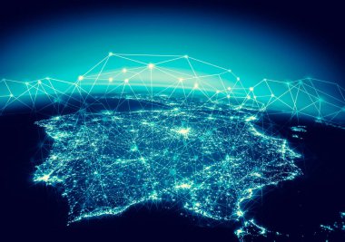 Fiziksel dünya harita illüstrasyon. Bu görüntü furnishe unsurları