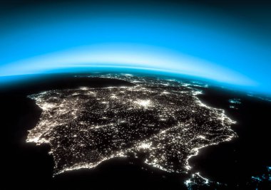 Dünyadan Uzaya. Kavram serisinden küresel iş dünyasının en iyi internet kavramı. Bu görüntünün elementleri NASA tarafından döşenmiştir. 3B illüstrasyon