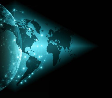 Fiziksel dünya harita illüstrasyon. Nasa tarafından döşenmiş bu görüntü unsurları