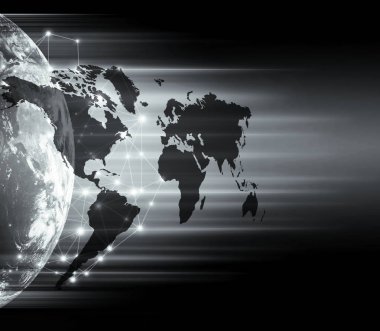 Fiziksel dünya harita illüstrasyon. Nasa tarafından döşenmiş bu görüntü unsurları