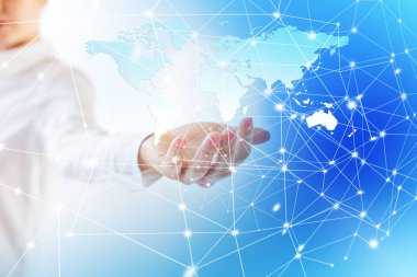 Elinde harita. En iyi Internet kavramı küresel iş kavramları serisi