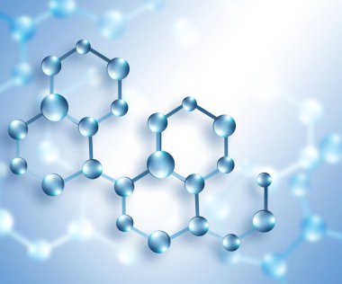 Molekül ve atomlar arka plan. Tıp, kimya, tam 3d arka plan