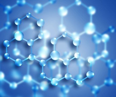 Molekül ve atomlar arka plan. Tıp, kimya, tam 3d arka plan