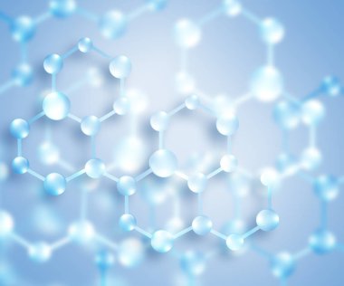 Molekül ve atomlar arka plan. Tıp, kimya, tam 3d arka plan