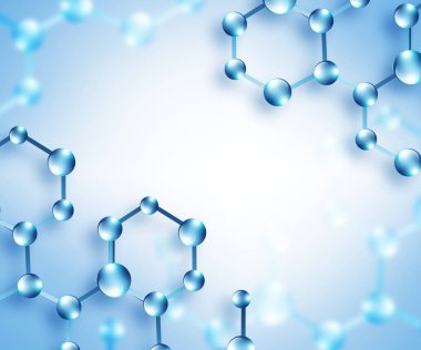 Molekül ve atomlar arka plan. Tıp, kimya, tam 3d arka plan