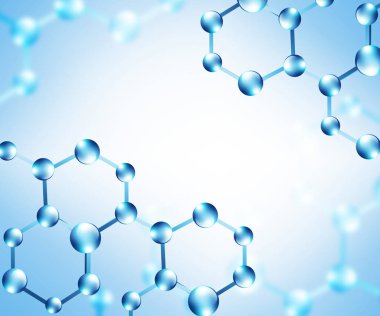 Molekül ve atomlar arka plan. Tıp, kimya, tam 3d arka plan
