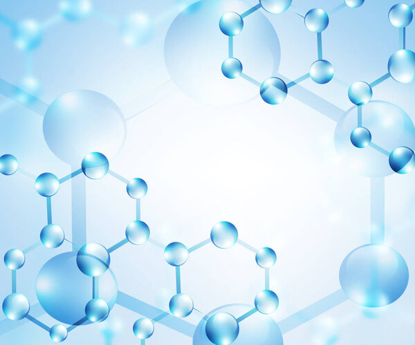 Molecule and atoms abstract background. Medical, chemical, full 3d background
