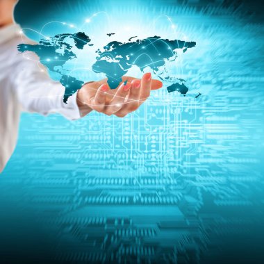 Elinde harita. En iyi Internet kavramı küresel iş kavramları serisi