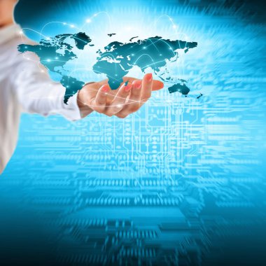 Elinde harita. En iyi Internet kavramı küresel iş kavramları serisi