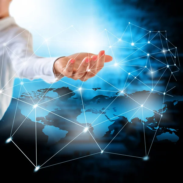 Elinde harita. En iyi Internet kavramı küresel iş kavramları serisi