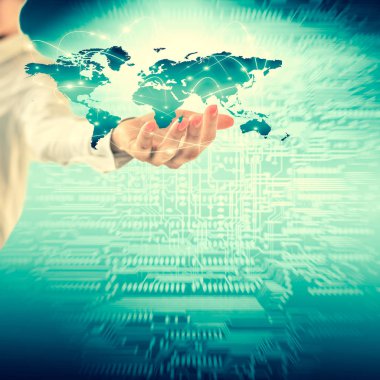 Elinde harita. En iyi Internet kavramı küresel iş kavramları serisi