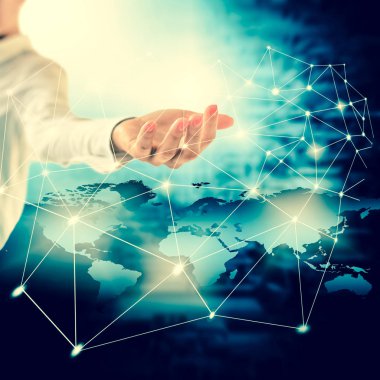 Elinde harita. En iyi Internet kavramı küresel iş kavramları serisi