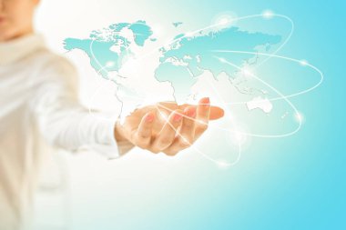 Elinde harita. En iyi Internet kavramı küresel iş kavramları serisi