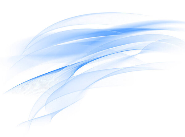 Abstract blue background, abstract lines twisting into beautiful bends