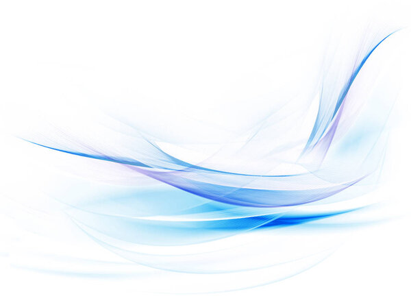 Abstract blue background, abstract lines twisting into beautiful bends