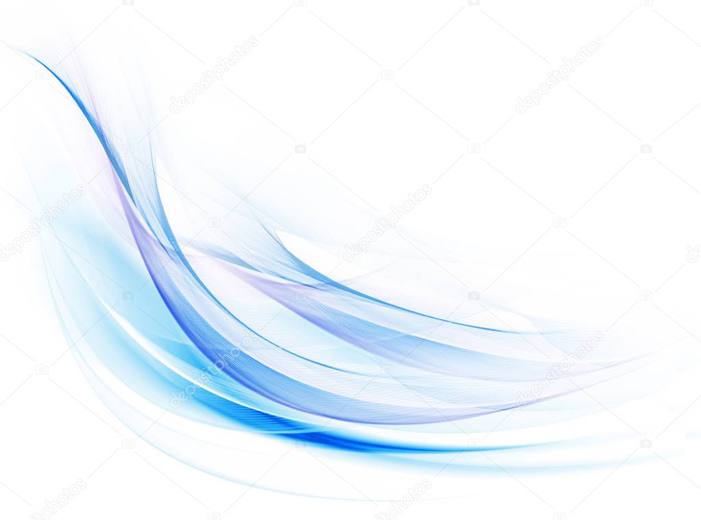 Abstract blue background, abstract lines twisting into beautiful bends