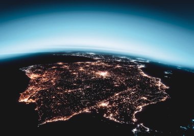 Dünyadan Uzaya. Kavram serisinden küresel iş dünyasının en iyi internet kavramı. Bu görüntünün elementleri NASA tarafından döşenmiştir. 3B illüstrasyon