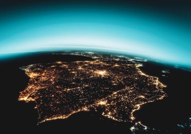 Dünyadan Uzaya. Kavram serisinden küresel iş dünyasının en iyi internet kavramı. Bu görüntünün elementleri NASA tarafından döşenmiştir. 3B illüstrasyon