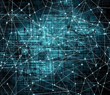 Teknolojik arka plan, küresel iş kavramı Internet. Internet bağlantısı, bilim ve teknoloji grafik tasarım soyut