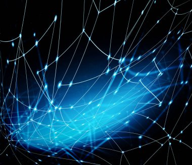 Teknolojik arka plan, küresel iş kavramı Internet. Internet bağlantısı, bilim ve teknoloji grafik tasarım soyut