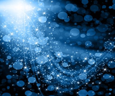 Arkaplanda kar taneleri ve yıldızlar iniyor