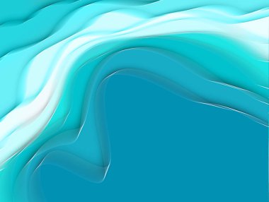 Dalga arka plan. Dalgalar deniz, okyanus. 3D çizim kağıt