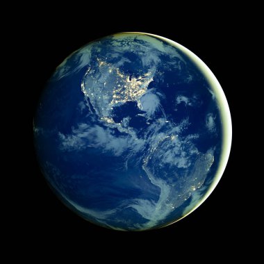 Dünyadan Uzaya. Kavram serisinden küresel iş dünyasının en iyi internet kavramı. Bu görüntünün elementleri NASA tarafından döşenmiştir. 3B illüstrasyon