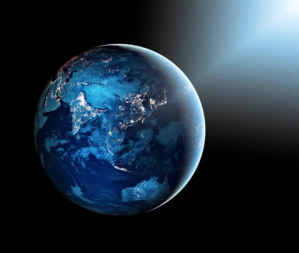 Земля из космоса. Лучший интернет-проект глобального бизнеса из серии концептов. Элементы этого изображения предоставлены НАСА. 3D иллюстрация — стоковое фото