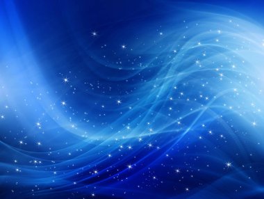 Arkaplanda kar taneleri ve yıldızlar iniyor