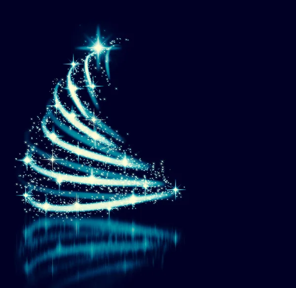 Christmas Tree Beautiful Lights Stars Snowflakes — Stock Photo, Image