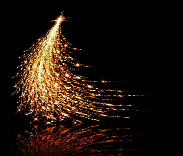 クリスマス ツリー イルミネーション 星や雪の結晶 — ストック写真