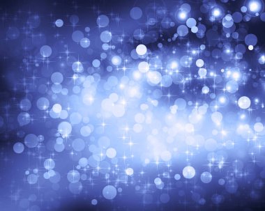 Kar taneleri ve yıldızlar arka planda parlıyor.