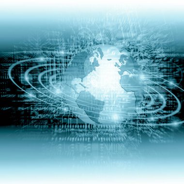 En iyi Internet kavramı küresel iş. Küre, parlak çizgiler o