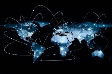 Fiziksel dünya harita illüstrasyon. Nasa tarafından döşenmiş bu görüntü unsurları