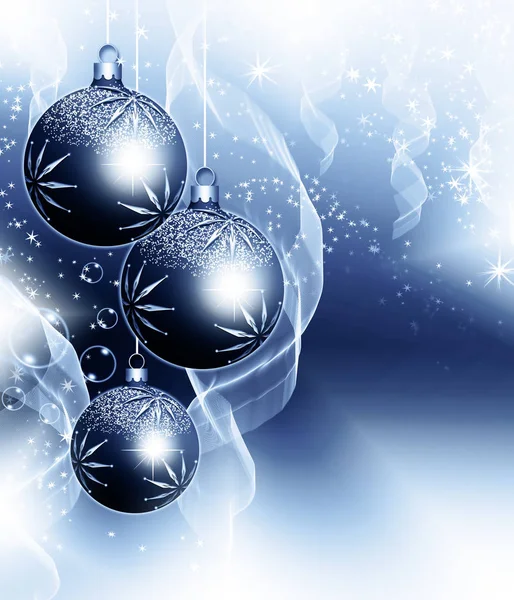 Christmas background blue balls — Stock Photo, Image