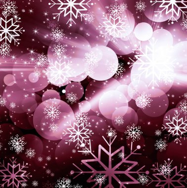 Arkaplanda kar taneleri ve yıldızlar iniyor