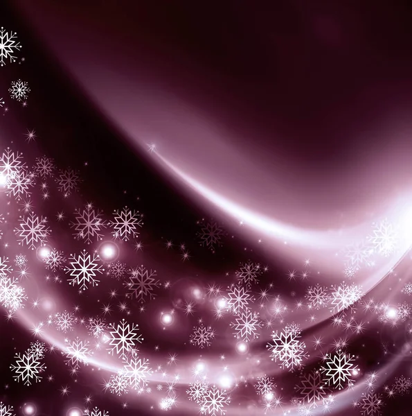 Νιφάδες χιονιού και αστέρια που κατεβαίνουν στο φόντο — Φωτογραφία Αρχείου