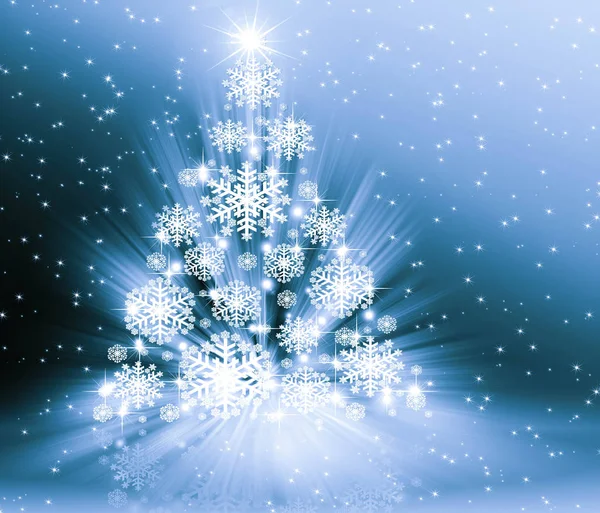 Blå julgran — Stockfoto