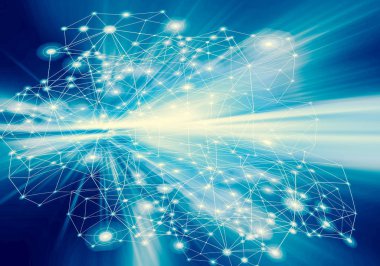 Teknolojik arka plan, küresel iş kavramı Internet. Internet bağlantısı, bilim ve teknoloji grafik tasarım soyut