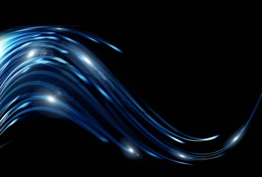 Mavi arka plan, satır güzel bükme kıvırma soyut