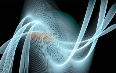 Mavi arka plan, satır güzel bükme kıvırma soyut