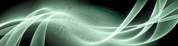 Abstrato fundo verde, linhas abstratas torcendo em curvas bonitas — Fotografia de Stock