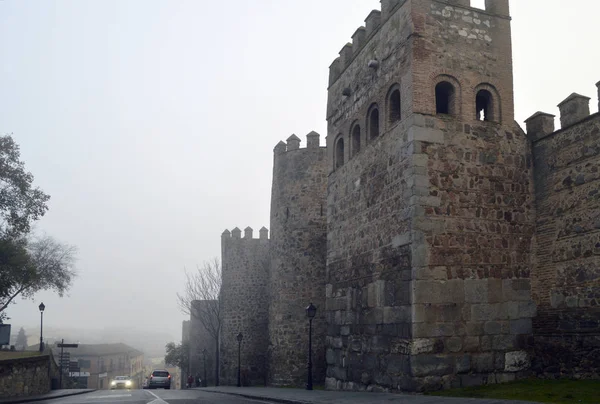 Sis Eski Toledo Kale Duvarına — Stok fotoğraf